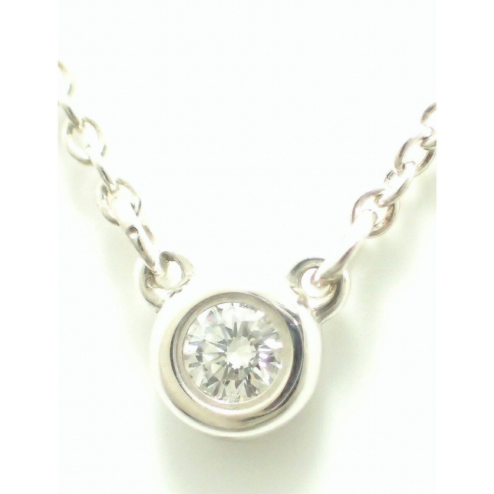 TIFFANY Co By the Yard Necklace Silver Diamond